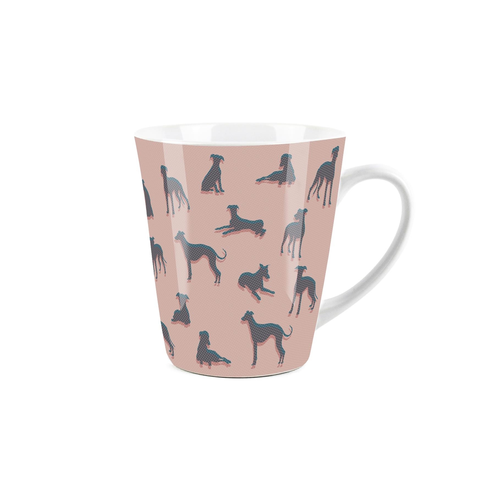 3D Whippet Gift Mug - Pink Dog Themed Ceramic Small Latte Mug