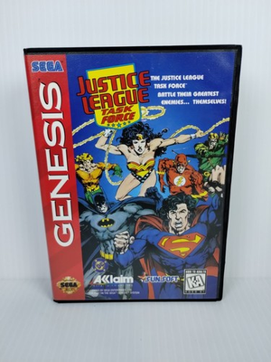 #ad Justice League Task Force Sega Genesis CIB Tested VG Condition Free Ship $24.99
