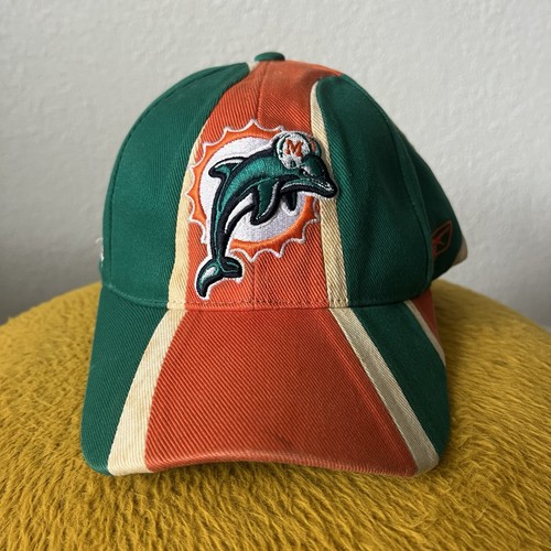 Vintage Miami Dolphins Hat Cap Strapback Adult OSFA Adjustable Reebok Logo Y2K