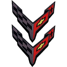 CORVETTE C8 GRAND SPORT RACING TEAM EMBROIDERED PATCH 2pc  iron on Sew 4"