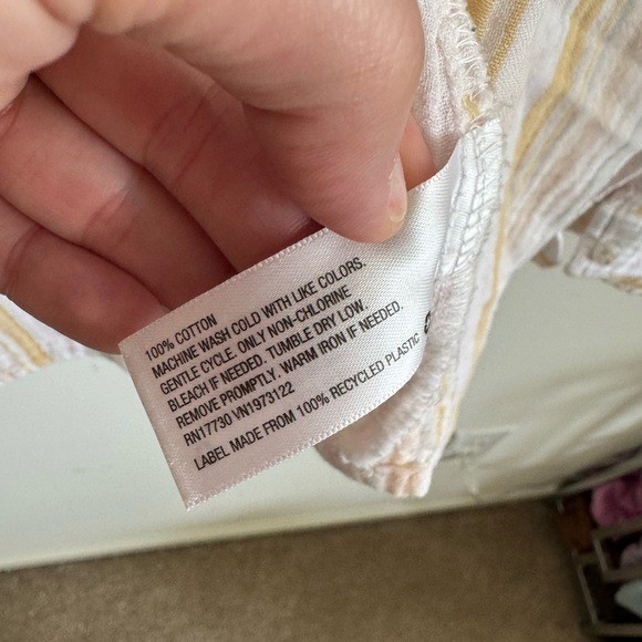 Universal Thread cream yellow Gauze Button Down S… - image 6