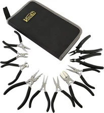 10-Piece Jewelry Pliers Set Making Tools Black 