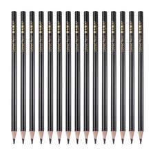 15PCS Colored Pencils Set, Wooden Oil Based Colored Drawing Pencil, Black