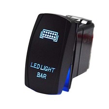 Rocker Switch 5 Pin 20A 12V Blue Backlit Compatible with Polaris LED Light Bar