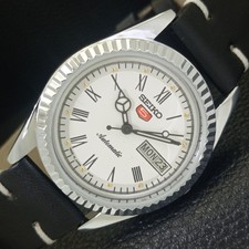 REFURBISHED VINTAGE SEIKO 5 AUTOMATIC JAPAN ROMAN FIGURE MENS WATCH a442072-1