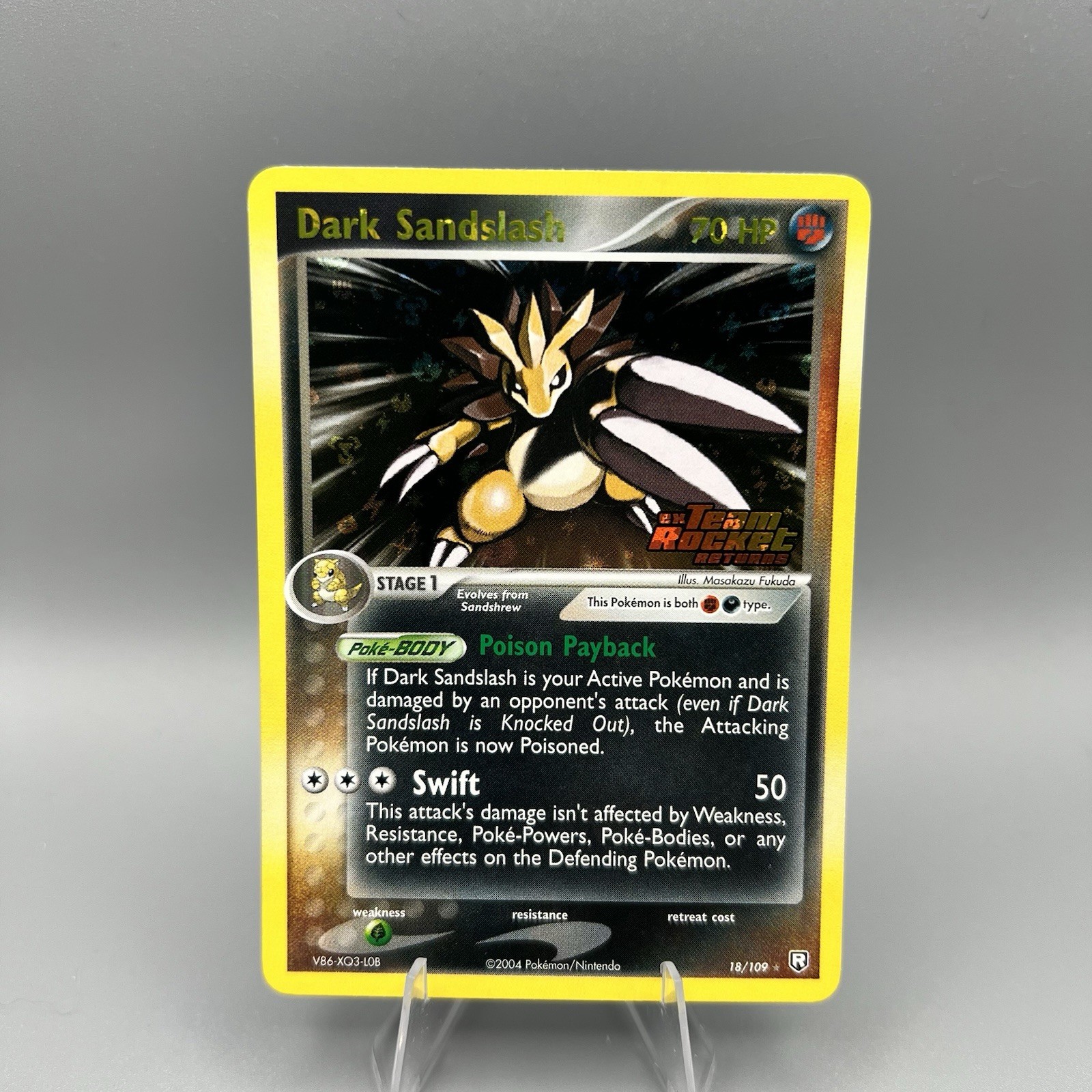 Pokemon TCG Dark Sandslash 18/109 Team Rocket Returns Reverse Holo Stamped NM
