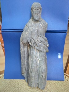 Vintage Hand carved Stone? 14" Apostle