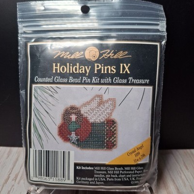 Mill Hill Holiday Pins IX CRYSTAL ANGEL Bead Pin Kit 1999 H89 Cross Stitch Beads