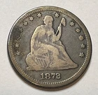 1872-P Seated Liberty Quarter - Better Date 25C; W064