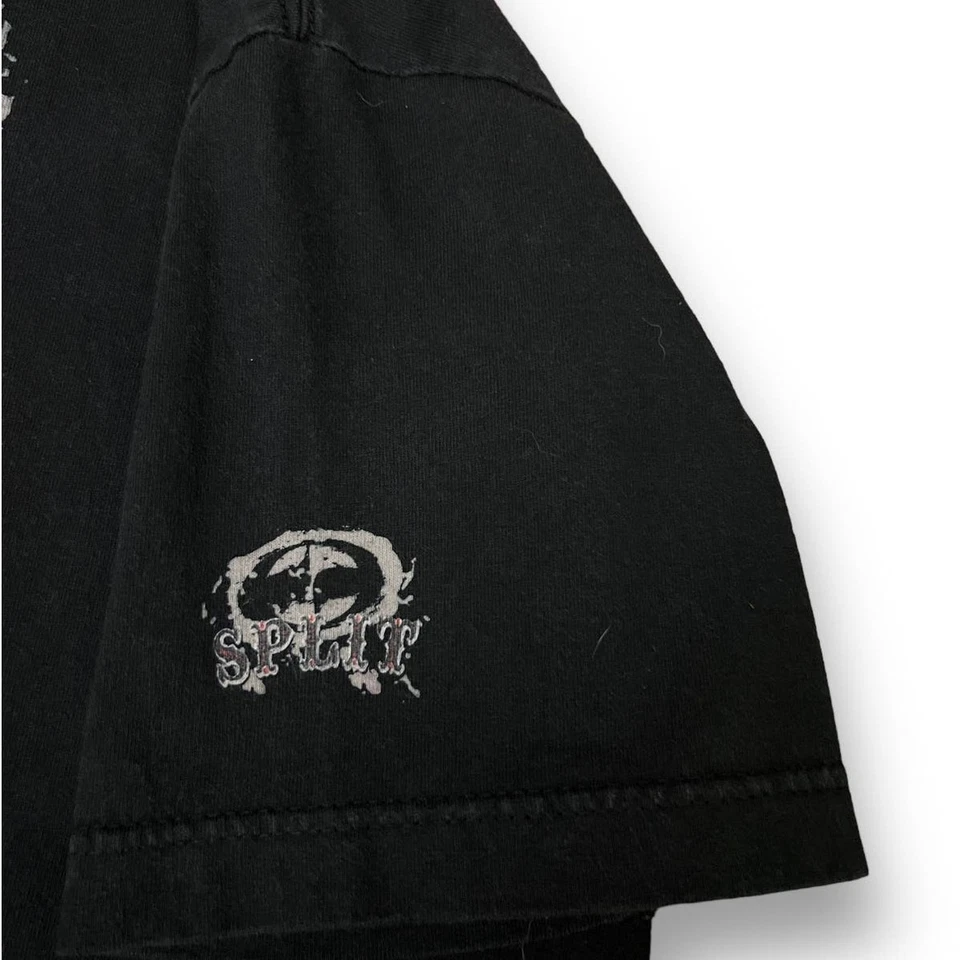 Camiseta Vintage Y2K Split Skull Surf Skate SB Streetwear Preta Média - Imagem 3 de 4