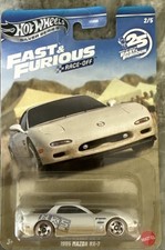 Hot Wheels Fast & Furious 1995 Mazda RX-7 Silver Series White FD RX7 JDM