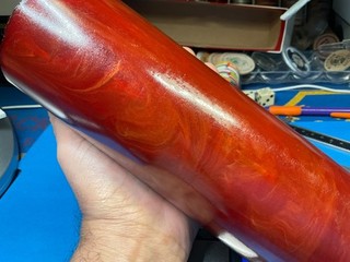 BEAUTIFUL MARBLED BAKELITE CYLINDER ROD —PLEASE LOOK AT PICTURES FOR DETAILS