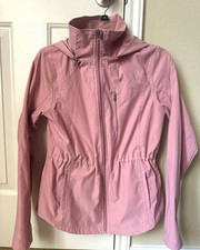 Buff Bunny Collection Pink Removeable Hood Zip up Rain Jacket Long Sleeve XS