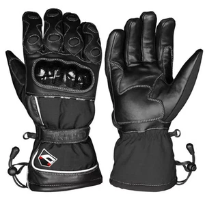 Mens Waterproof Winter Motorcycle Gloves Thermal - Akito Python Black