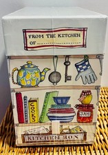 Vintage Kitchen Recipe Box Organiser Storage Card Index File Retro Unused Sealed