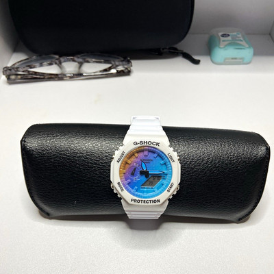Casio G-SHOCK Armbanduhr Quarz Analog/Digital Harz weiß mehrfarbig