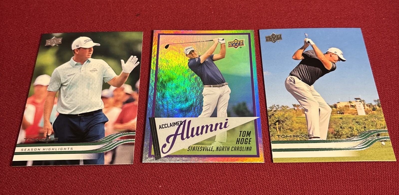 Tom Hoge 2026 Upper Deck Golf Acclaimed Alumni LOT of 3 Cards PGA ⭐️ MINT