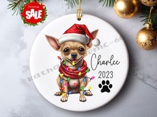 Personalized Chihuahua Christmas Ornament, Custom Dog Keepsake, New Dog Name ...