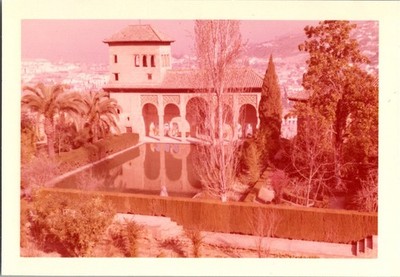 Alhambra Palace Granada Spain 1958 Snapshot Photograph Architecture Gardens