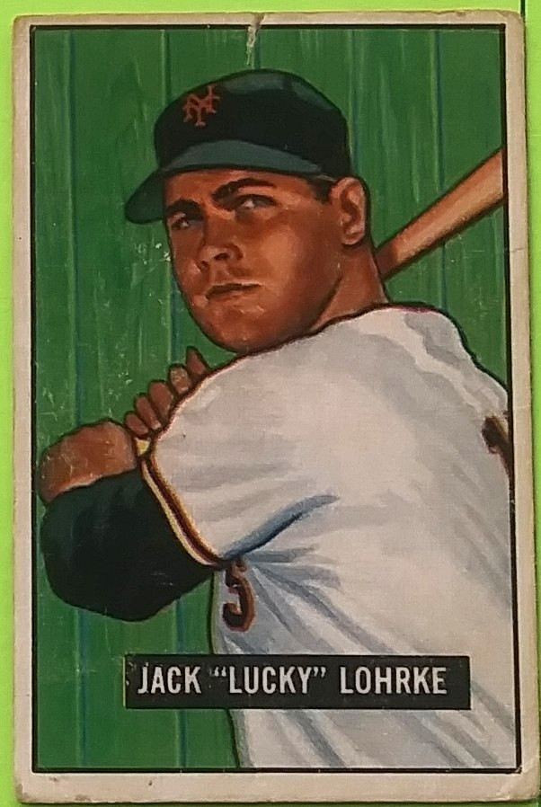 1951 Bowman #235 Jack "Lucky" Lohrke Baseball Card (New York Giants)