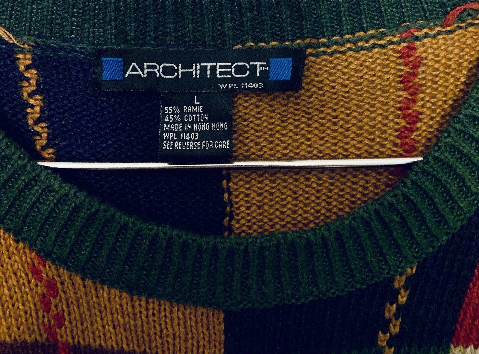 Vtg 1990s Architect Multi-Color Patchwork Plaid S… - image 3