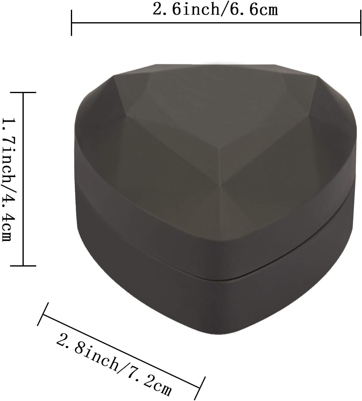 LETURE Heart Shaped LED Pendant Necklace Box, Jewelry Gift Boxes for Black 