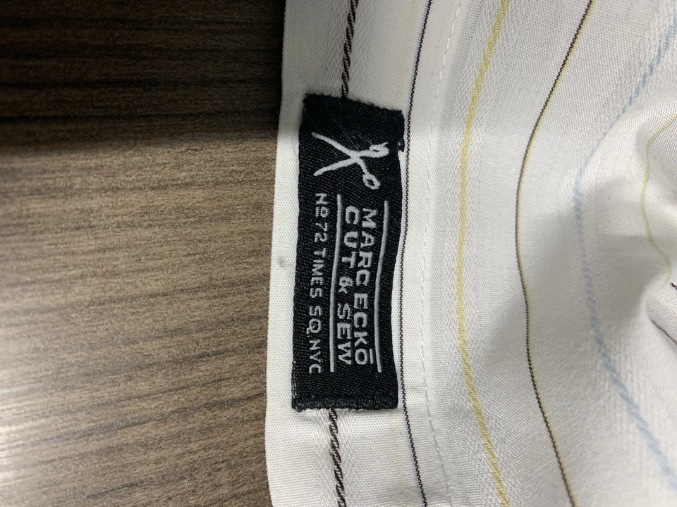 Camisa de vestir Marc Ecko corte y costura patrón cultural moda ropa de iglesia grande Foto 3 de 4