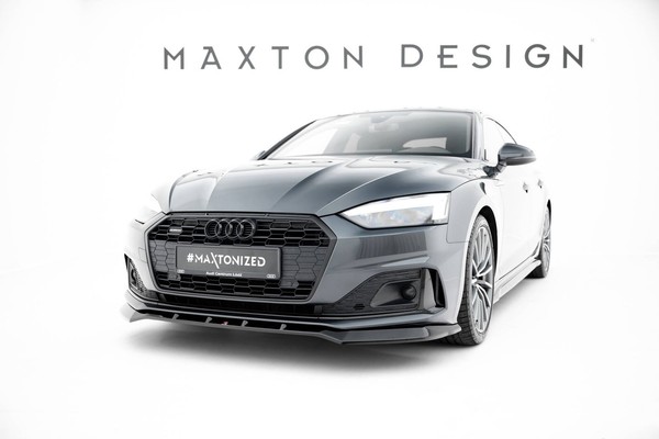 Maxton Design Frontlippe V.2 Passend FüR Audi A5 F5 Fl Schwarz Hochglanz-image