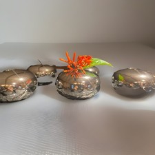 Chive “JoJo” Modern Silver Oval Ceramic Bud Vases Sets Of 6