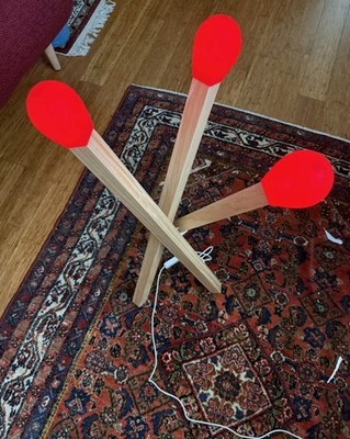 IKEA STRALA LED floor lamp, matchstick-shaped woodLamp new