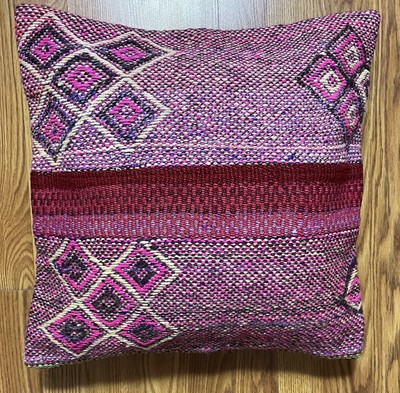Peruvian Handmade Pillow Cover 17  X 17  -Cuzco Wool Textile Made in Peru -