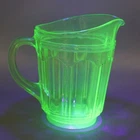 Uranium Hocking Colonial Knife and Fork Green Depression Glass Creamer Pitcher