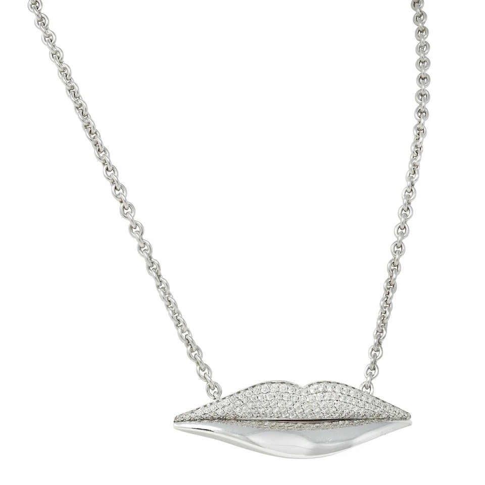 Collar de cadena Bulgari Enigma 2000 2,50 CTW diamante oro 18K labios estación Foto 4 de 4