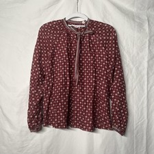 DÔEN Amina Top Rouge Countryside Paisley burgundy bohemian floral print SIZE XXS
