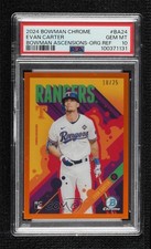 2024 Bowman Chrome Mega Box Orange Mojo Refractor 18/25 Evan Carter PSA 10 19n6
