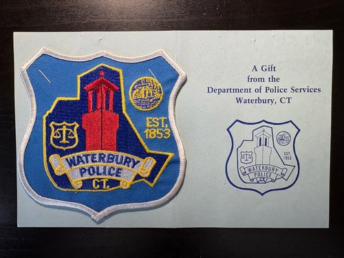 Waterbury Connecticut Police Patch with Department Info Pamphlet / Booklet