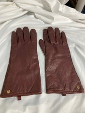 Etienne Aigner Maroon Leather Gloves Women's XL Thinsulate