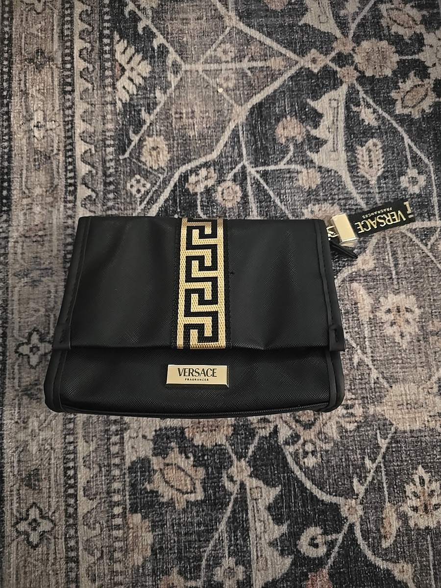 versace フレグランス　ポーチ　ゴールド Versace Women's Fragrance Black Gold Clutch Handbag Purse