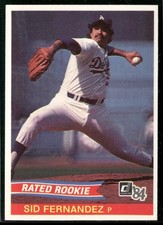 1984 Donruss Sid Fernandez Rookie Card #44 ~ NM-MT ~. rookie card picture