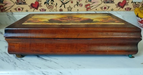 Cassettiera portaoggetti posate legno placcato argento comunità vintage riciclata - Foto 5 di 9