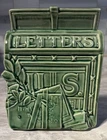 McCoy Mailbox Wall Pocket/ Letter Holder, Vintage 1951 Green Raised Signature