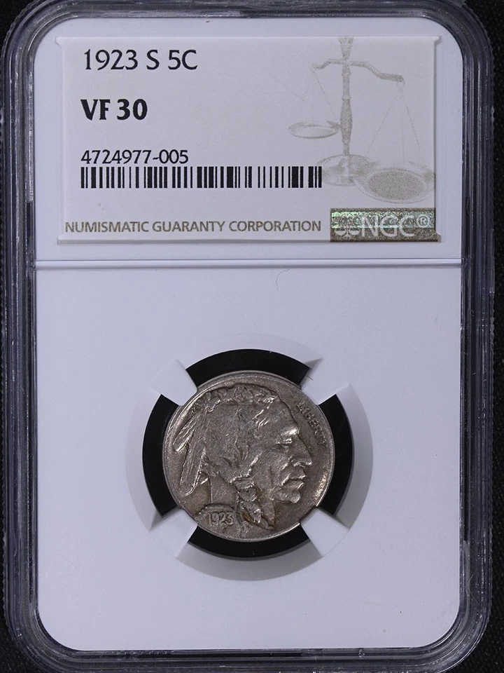 1923-S Buffalo Nickel NGC VF30 Superb Eye Appeal Strong Strike - Image 3 of 4