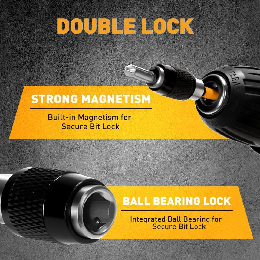 3-Piece Quick Change Bit Holder, 1/4" Magnetic Hex Shank Drill Bit ...