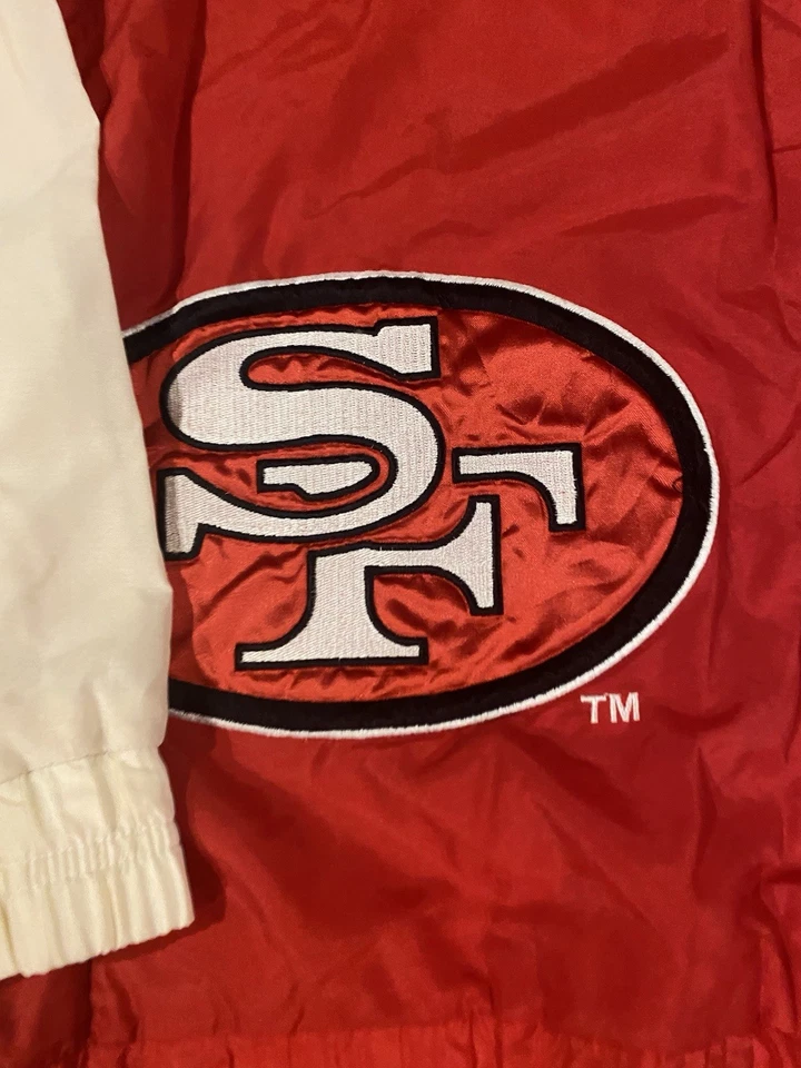 Vintage Sharktooth Jacket NFL Logo Athletic San Francisco 49ers Windbreaker L - Image 4 of 4
