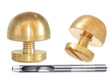 6 Pack 1/2-inch Brass Purse Feet, Round Flat Head Studs, Handbag Screws, Gold