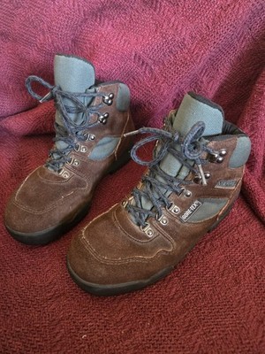Merrell Nova GTX Gore-Tex Shoes Brown Green Suede Hiking Trail Boots Sz 8M