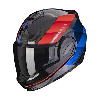 Scorpion EXO-Tech Evo Carbon Genus Black Blue Red motorcycle helmet Size L