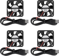 50Mm Fan 5V USB Brushless DC Cooling Fan, 4 Pack Speed 4200 RPM Fan