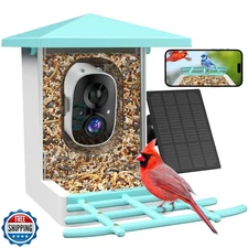 Smart Bird Feeder with Camera, AI Identify 16,000+ Birds, 5W Sola