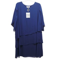 Hanna Nikole Womens Plus Size Layered Dress With Beaded Accent Size 24W